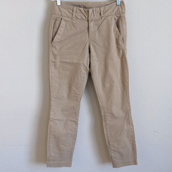 J. Crew Stretch Ankle Chino Pants Women 00 Khaki Work Office Preppy Academia - Picture 1 of 7